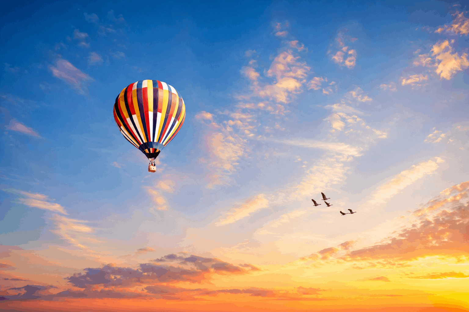 Ein Fesselballon am Himmel